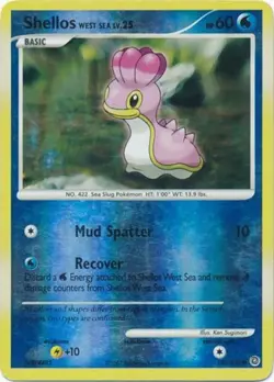 Lightly Played Shellos West Sea - 107/132 - Common - Reverse Holo Pokemon Secret - Image 1