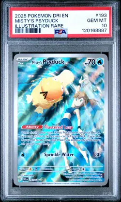 2025 POKEMON DRI EN-DESTINED RIVALS ILLUSTRATION RARE MISTY'S PSYDUCK PSA 10 - Image 1