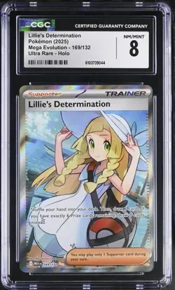 Lillie's Determination *CGC 8* Ultra Rare *Mega Evolution* #169 * Pokemon - Image 1