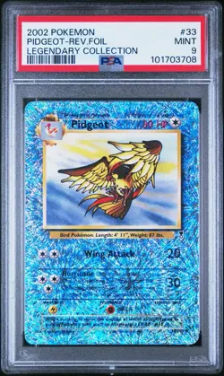 2002 POKEMON LEGENDARY COLLECTION #33 PIDGEOT REVERSE FOIL PSA 9 WOTC ENGLISH - Image 1