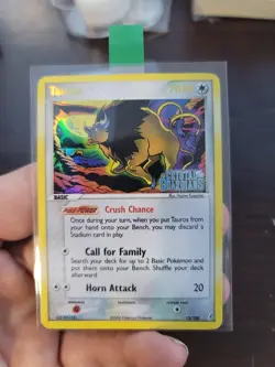 POKEMON Tauros 12/100 Holo EX Crystal Guardians Stamped Golden lettering Holo - Image 3