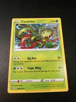 Pokemon Battle Styles Carnivine Uncommon Card 009/163 NM - Image 1
