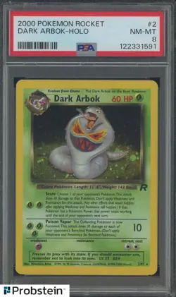 2000 Pokemon Rocket #2 Dark Arbok Holo PSA 8 NM-MT - Image 1