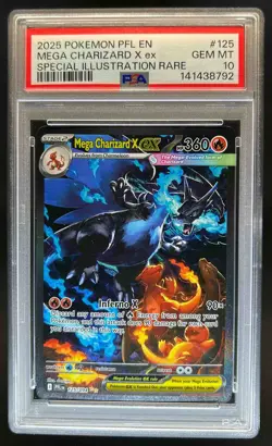2025 Pokemon Mega Charizard X Full Art Special Illustration Rare #125/094 PSA 10 - Image 1