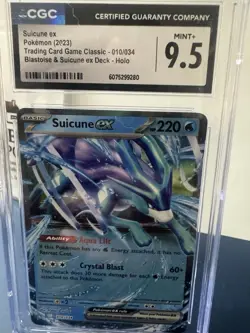 Pokemon 2023 Suicune ex 010/034 TCG Classic CLB Holo CGC 9.5 MINT+ - Image 2