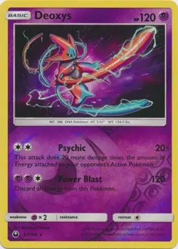 Moderately Played Deoxys - 67/168 - Holo Rare - Reverse Holo Pokemon Celestial S - Image 1