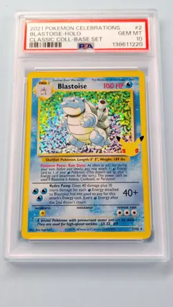 Blastoise Holo PSA 10 GEM 2021 Pokemon Celebrations Classic Collection 2/102 🐢* - Image 1