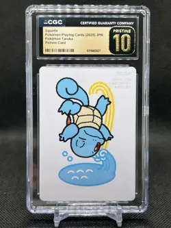 🔥CGC PRISTINE 10🔥SQUIRTLE POKEMON JAPANESE TARUKA PLAYING CARDS PICTURE CARD - Image 1