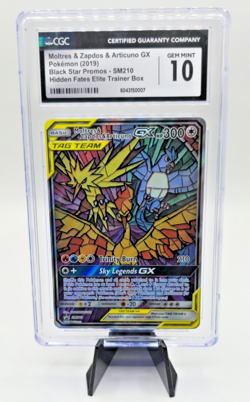 Pokemon 2019 Moltres & Zapdos & Articuno GX SM210 Black Star Promo CGC 10 - Image 3