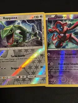Pokemon TCG: XY/SM- Roaring Skies Deoxys; Guardians Rayquaza Reverse Holos - Image 1