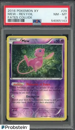 2016 Pokemon XY Fates Collide #29 Mew Reverse Foil PSA 8 NM-MT - Image 1