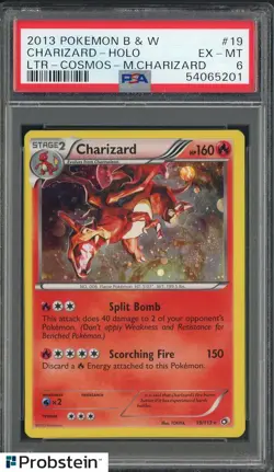 2013 Pokemon B & W Ltr Cosmos M Charizard #19 Charizard - Holo PSA 6 EX-MT - Image 1