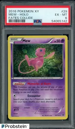 2016 Pokemon XY Fates Collide #29 Mew - Holo PSA 6 EX-MT - Image 1