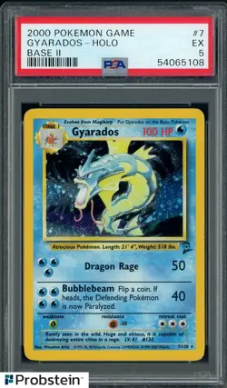 2000 Pokemon Game Base II #7 Gyarados Holo PSA 5 EX - Image 1