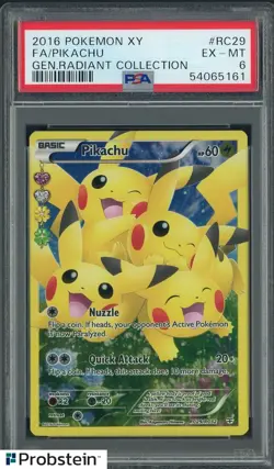 2016 Pokemon XY Gen. Radiant Collection #RC29 FA Pikachu PSA 6 EX-MT - Image 1
