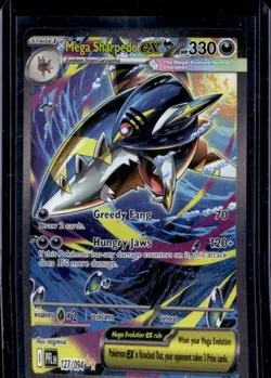 2025 Pokemon Phantasmal Flame Mega Sharpedo ex Special Illustration Rare 127/094 - Image 1