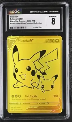 Pikachu V *CGC 8* Full Art *Celebrations* #SWSH145 * 2021 * Pokemon - Image 1