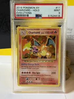 2016 POKEMON XY EVOLUTIONS #11 CHARIZARD HOLO PSA 9 Mint - Image 1
