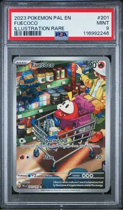2023 Pokemon Paldea Evolved Fuecoco Illustration Rare #201, PSA Mint 9 - Image 1