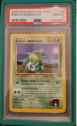 Pokemon Gym Challenge Unlimited 39/132 Erika's Bulbasaur PSA 10 Gem Mint - Image 1