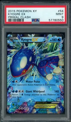 2015 Pokemon XY Primal Clash #54 Kyogre Ex PSA 9 MINT - Image 1