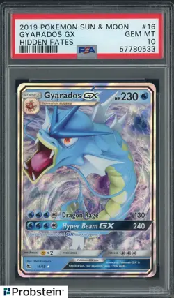 2019 Pokemon Sun & Moon Hidden Fates #16 Gyarados Gx PSA 10 GEM MINT - Image 1