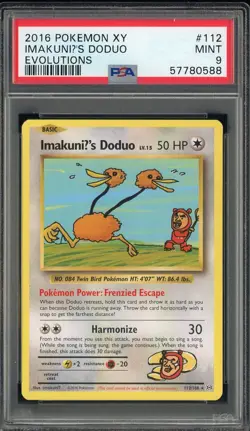 #1 2016 Pokemon XY Evolutions #112 ImakuniU's Doduo PSA 9 MINT - Image 1