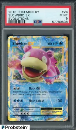 2016 Pokemon XY Evolutions #26 Slowbro Ex PSA 9 MINT - Image 1