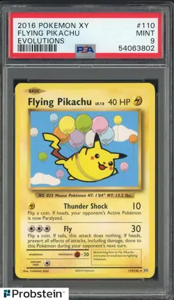 2016 Pokemon XY Evolutions #110 Flying Pikachu PSA 9 MINT - Image 1