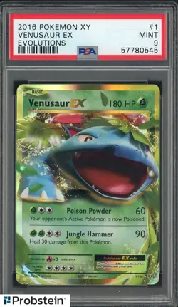 2016 Pokemon XY Evolutions #1 Venusaur Ex PSA 9 MINT - Image 1