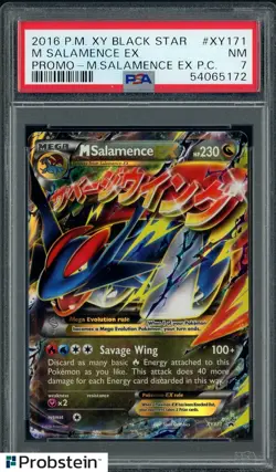 2016 Pokemon XY Black Star Promo M Salamence Ex PC #XY171 M Salamence Ex PSA 7 - Image 1