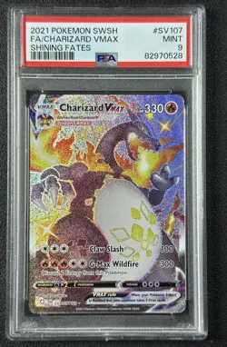 CHARIZARD VMAX PSA 9 2021 POKEMON SWSH SHINING FATES #SV107/SV122 SHINY VAULT FA - Image 1