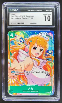 2025 ONE PIECE CCG JAPANESE NAMI PROMO P-102 CGC 10 C RC7 - Image 1