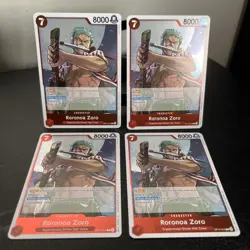One Piece Roronoa Zoro Foil OP14-015 Playset (x4) The Azure Sea's Seven - Image 1