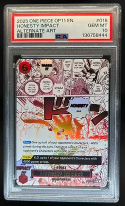 2025 One Piec Honesty Impact Alternate Art #OP11-018 PSA 10 - Image 1