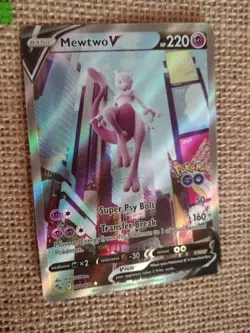 Mewtwo V Pokemon Go Alternate Full Art Holo Rare Card 072/078 NM - Image 3