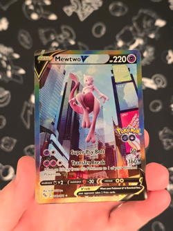 Mewtwo V Pokemon Go Alternate Full Art Holo Rare Card 072/078 NM - Image 2