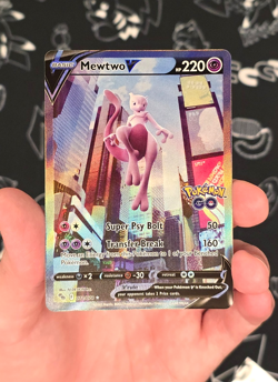 Mewtwo V Pokemon Go Alternate Full Art Holo Rare Card 072/078 NM - Image 5