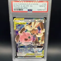 Pokemon TCG Mega Lopunny & Jigglypuff GX 165/236 Cosmic Eclipse PSA 10 GEM MINT! - Image 1