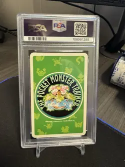 1996 Pokemon Poker Playing Card Gengar 6 of Spades Green Deck PSA 8 - Image 2