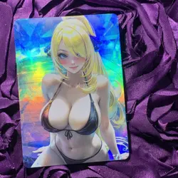 Cynthia TRAINER TRIO OOTD Goddess ACG Waifu Anime Holo Girl Card 2 - Image 1