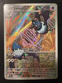 2025 Pokemon S&V White Flare Swoobat IR #120/086 ILLUSTRATION RARE HOLO Card! - Image 1