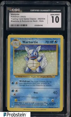 2023 Pokemon Trading Card Classic #002/034 Wartortle Holo CGC 10 GEM MINT - Image 1