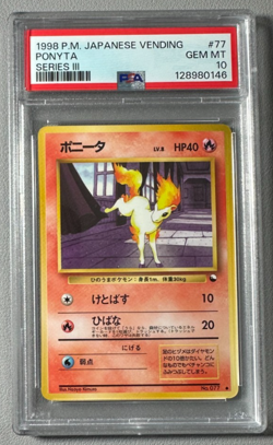 1998 Pokemon Japanese Vending Series III 3 #77 Ponyta PSA 10 Graded Card - Image 1