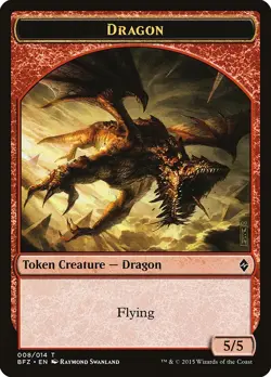 MTG Dragon Token Battle for Zendikar NM - Image 1