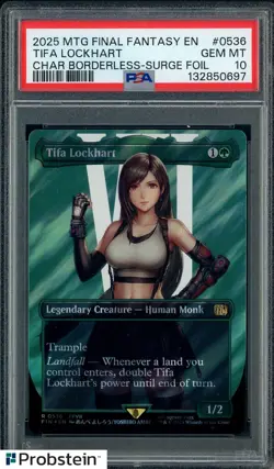 2025 MTG Final Fantasy Borderless Surge Foil #0536 Tifa Lockhart PSA 10 GEM MINT - Image 1