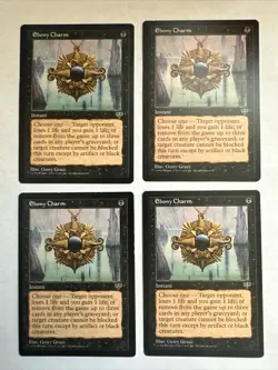 Ebony Charm Mtg X4 Mirage Ex Condition See Pics Front Back - Image 1