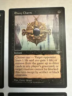 Ebony Charm Mtg X4 Mirage Ex Condition See Pics Front Back - Image 4