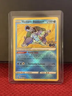 Radiant Blastoise 018/078 Pokemon GO Radiant Rare Pokemon TCG - Image 1