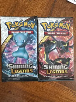 Pokemon Shining Legends Booster Pack Lot (2) - Mew & Rayquaza - Sealed - Image 1